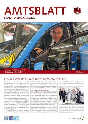 Amtsblatt der Stadt Wernigerode - Ausgabe 03 / 2016
