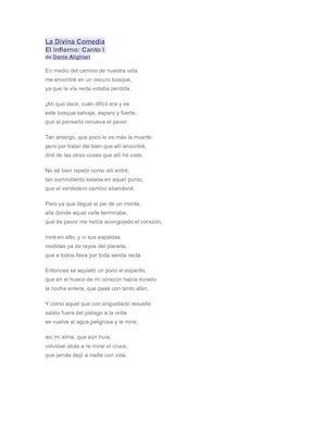La Divina Comedia Capitulo 1
