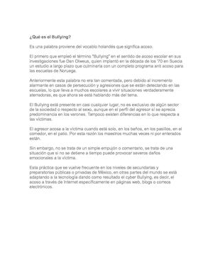 Qué Es El Bullying