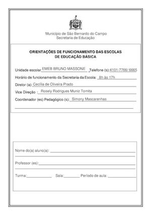 Orientacoes De Funcionamento Das Escolas De Ed Basica 2016