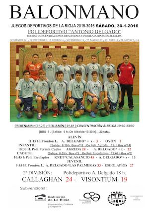 Jornada Balonmano 30 1 2016