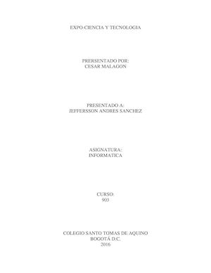 TRABAJO DE INVESTIGACIÓN EXPO-CIENCIA Y TECNOLOGIA