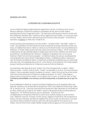 La Descente De La Shekhinah