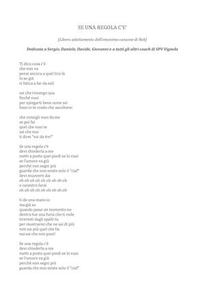 Se Una Regola C’e’