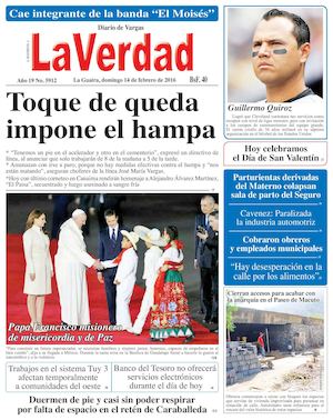 La Guaira, domingo 14 de febrero de 2016 Año 19 Nº. 5912