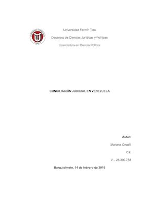 Conciliación Judicial en Venezuela
