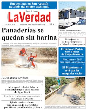 La Guaira, lunes 15 de febrero de 2016 Año 19 Nº. 5913
