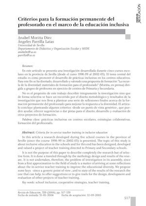 Formación del profesorado e inclusión
