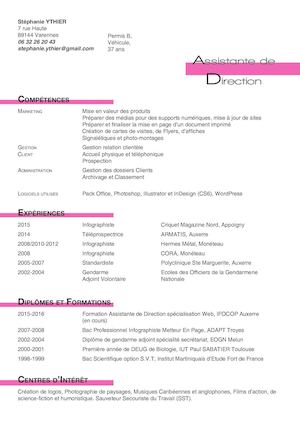 CV Assistante De Direction