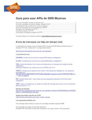 Guía Api Sms Masivos V3