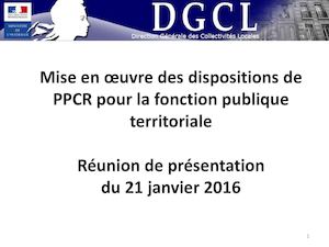 Mise en œuvre des dispositions de PPCR dans la FPT