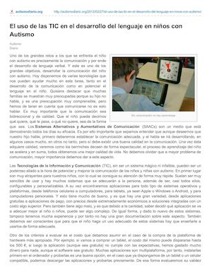 Autismodiario Org El Uso De Las Tic En El Desarrollo Del Lenguaje En Niños Con Autismo