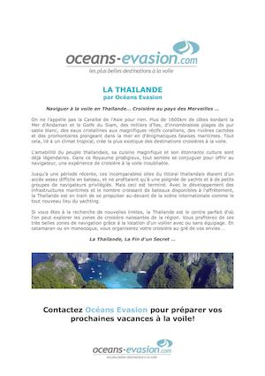 La Thailande Par Océans Evasion