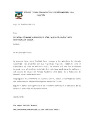 Cuestionario De Grado De Mecanica