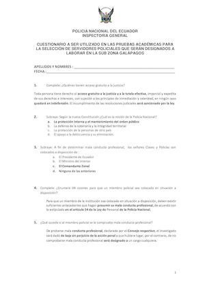 Preguntas Para Inspectoria