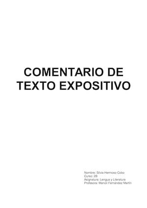 Comentario De Texto Expositivo Del Viaje