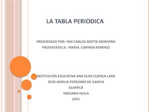 La Tabla Periodica Quimica