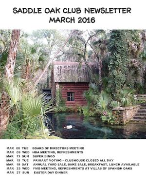 201603 March Saddle Oak Club Newsletter