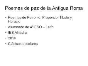 Poemas de Paz de la Antigua Roma