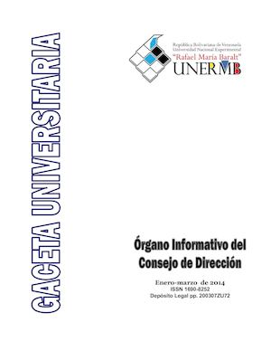 GACETA UNIVERSITARIA  ENERO-MARZO DE 2014