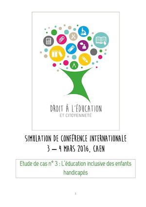 Etude De Cas N°3 L'éducation Inclusive Des Enfants Handicapés
