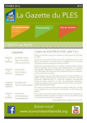 GAZETTE DU PLES - FEVRIER 2016