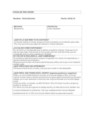 Ficha De Reflexión