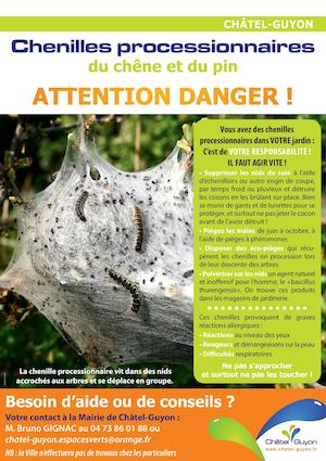 Affiche Attention Chenilles Processionnaires Chatel Guyon