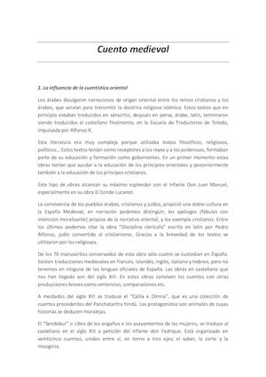 La Influencia Cuentistica Medieval