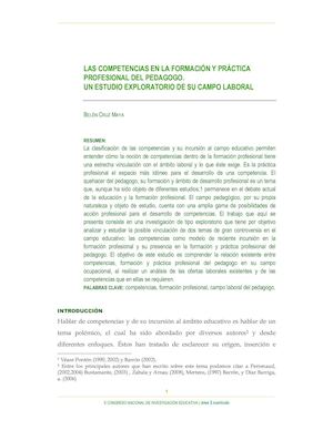 Competencias De Un Pedagogo