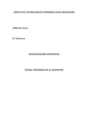 Investigacion Operativa