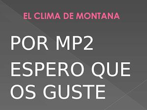 Clima Montañas
