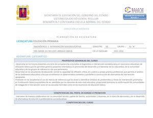 Planeación Diagnóstico e intervención socioeducativa