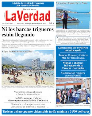 La Guaira, domingo 28 de febrero de 2016 Año 19 Nº 5926