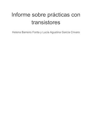 Informe sobre práctica con transistores