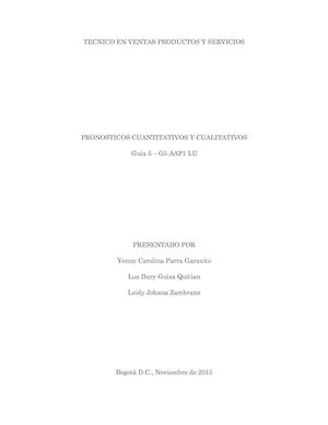 Pronósticos Cuantitativos Y Cualitativos
