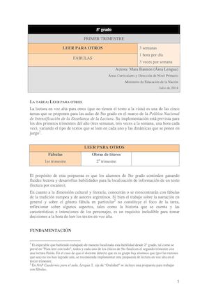 Fabulas 5º Grado_Leer Para Otros