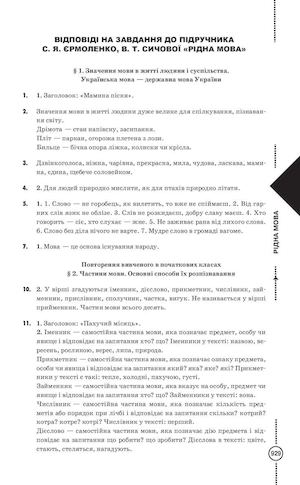 ВІДПОВІДІ НА ДОМАШНІ ЗАВДАННЯ ДО ПІДРУЧНИКА С. Я. ЄРМОЛЕНКО, В. Т. СИЧОВА РІДНА МОВА 5 КЛАС.