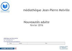 Nouveautés adulte