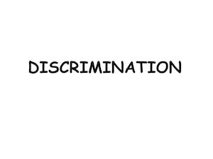 Discrimination Ppt Simona