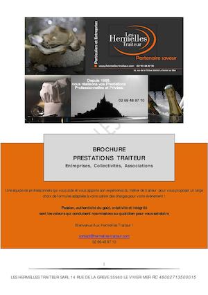 Brochure Entreprises LES HERMELLES TRAITEUR