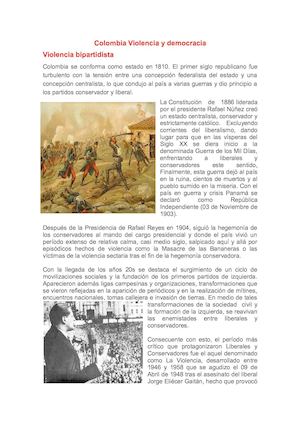Colombia Violencia Y Democracia