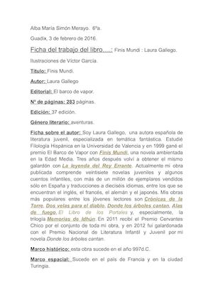 Resumen Alba Libro Finis Mundi