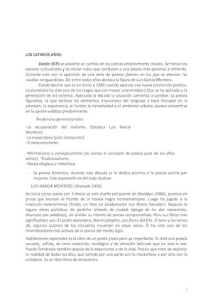 Poesía Posterior De 1975