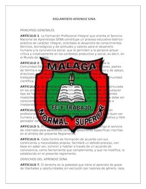 Reglamento Aprendiz Sena