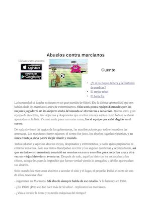 Cuento Abuelos Contra Marcianos