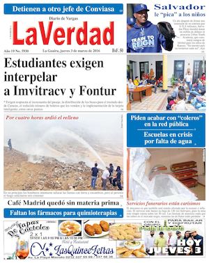 La Guaira, jueves 03 de marzo de 2016 Año 19 Nº 5930