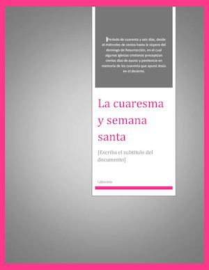 La Cuaresma Y Semana Santa Mae 27