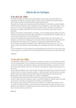 Diario De Un Cacique