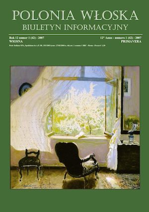 Rok 12 numer 1 (42) - 2007 WIOSNA 12° Anno - numero 1 (42) - 2007 PRIMAVERA